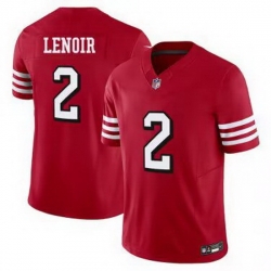 San Francisco 49ers 2 Deommodore Lenoir Red Throwback Limited Stitched Jersey