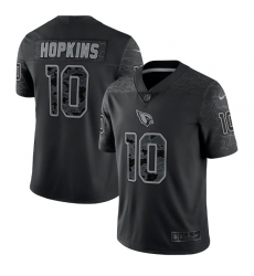 Men Arizona Cardinals 10 DeAndre Hopkins Black Reflective Limited Stitched Football Jersey