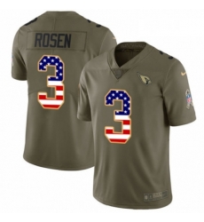 Men Nike Arizona Cardinals 3 Josh Rosen Limited OliveUSA Flag 2017 Salute to Service NFL Jersey