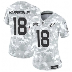 Women Arizona Cardinals 18 Marvin Harrison Jr  2024 F U S E Arctic Camo Salute To Service Limited Stitched Football Jersey