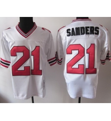 Atlanta Falcons 21 Deion Sanders White M&N Throwback NFL Jerseys