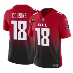 Men Atlanta Falcons 18 Kirk Cousins Red Black 2024 F U S E With 4 Star C Patch Vapor Untouchable Limited Stitched Football Jersey