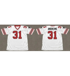 Men Atlanta Falcons 31 William Andrews White 1981 Throwback Stitched Football Jersey