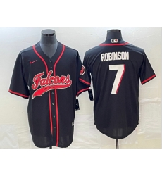 Men Atlanta Falcons 7 Bijan Robinson Black With Patch Cool Base Stitched Baseball Jersey