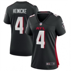 Women Atlanta Falcons 4 Taylor Heinicke Black Stitched Jersey 28Run Small 29