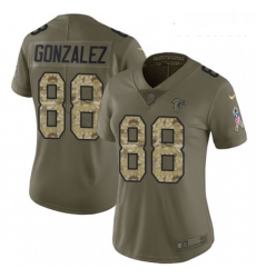 Womens Nike Atlanta Falcons 88 Tony Gonzalez Limited OliveCamo 2017 Salute to Service NFL Jersey