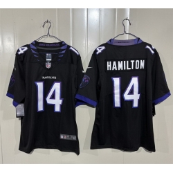 Men Baltimore Ravens  14 Kyle Hamilton Black 2026 Alternate Vapor Stitched Limited Football Jersey