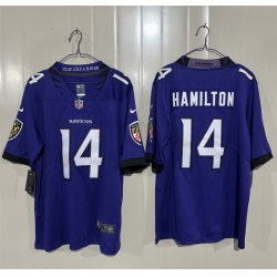 Men Baltimore Ravens  14 Kyle Hamilton Purple 2026 Vapor Stitched Limited Football Jersey