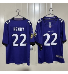 Men Baltimore Ravens  22 Derrick Henry Purple 2026 Vapor Stitched Limited Football Jersey