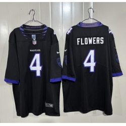 Men Baltimore Ravens  4 Zay Flowers Black 2026 Alternate Vapor Stitched Limited Football Jersey