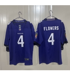 Men Baltimore Ravens  4 Zay Flowers Purple 2026 Vapor Stitched Limited Football Jersey