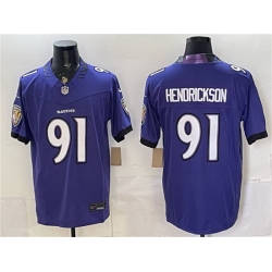 Men Baltimore Ravens  91 Trey Hendrickson Purple 2026 F U S E  Vapor Stitched Limited Football Jersey