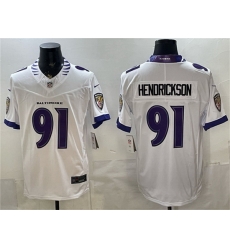 Men Baltimore Ravens  91 Trey Hendrickson White 2026 F U S E  Vapor Stitched Limited Football Jersey