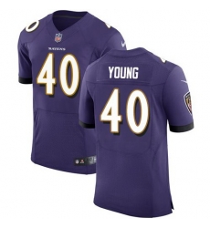 Nike Ravens 40 Kenny Young Purple Elite Jersey