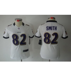 Nike Women Baltimore Ravens #82 Smith White Color(Women Limited Jerseys)4