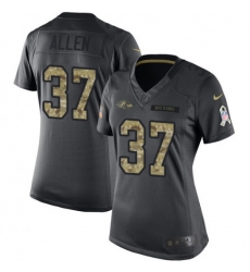 Women Javorius Allen Baltimore Ravens Limited Black 2016 Salute to Service Jersey