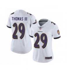 Womens Baltimore Ravens 29 Earl Thomas III White Vapor Untouchable Limited Player Football Jersey