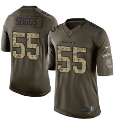 Nike Ravens #55 Terrell Suggs Green Youth Stitched NFL Limited Salute to Service Jersey