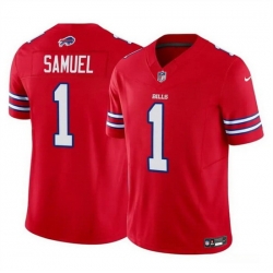 Men Buffalo Bills 1 Curtis Samuel Red 2023 F U S E  Vapor Untouchable Limited Stitched Football Jersey