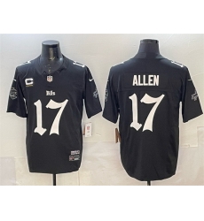 Men Buffalo Bills 17 Josh Allen Black F U S E   Gothic Cold Front Edition With 4 Star C Patch Vapor Limited Stitched Football Jersey