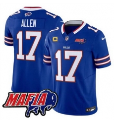 Men Buffalo Bills 17 Josh Allen Royal F U S E  4 Star C With Bills Mafia Patch Vapor Untouchable Limited Stitched Football Jersey