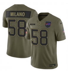 Men Buffalo Bills 58 Matt Milano Olive 2025 F U S E  Salute to Service Limited Stitched Football Jersey
