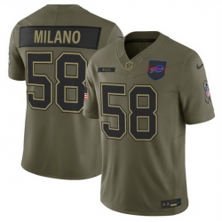 Men Buffalo Bills 58 Matt Milano Olive 2025 F U S E  Salute to Service Limited Stitched Football Jersey