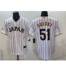 Men Japan Baseball  51 Ichiro Suzuki White 2026 World Baseball Classic Home Stadium Stitched Jersey