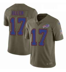 Mens Nike Buffalo Bills 17 Josh Allen Limited Olive 2017 Salute to Service NFL Jersey