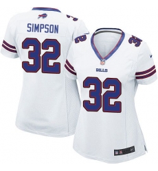 Nike Bills #32 O  J  Simpson White Womens Stitched NFL Elite Jersey