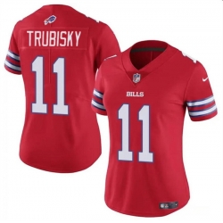 Women Buffalo Bills 11 Mitch Trubisky Red Vapor Stitched Football Jersey