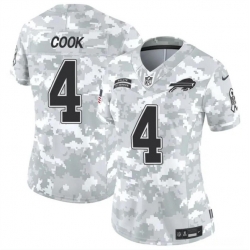 Women Buffalo Bills 4 James Cook 2024 F U S E Arctic Camo Salute To Service Limited Stitched Football Jersey