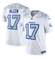 Youth Buffalo Bills 17 Josh Allen White 2025 F U S E Rivalries Vapor Untouchable Stitched Football Jersey