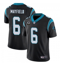 Men Carolina Panthers 2022 #6 Baker Mayfield Black With 3-star C Patch Vapor Untouchable Limited Stitched Jersey