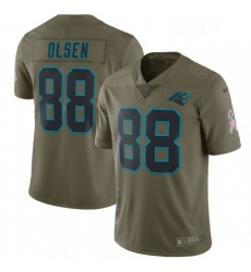 Mens Nike Carolina Panthers 88 Greg Olsen Limited Olive 2017 Salute to Service NFL Jersey