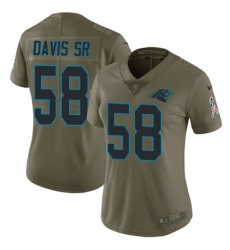 Womens Nike Carolina Panthers 58 Thomas Davis Limited Olive 2017 Salute to Service NFL Jersey