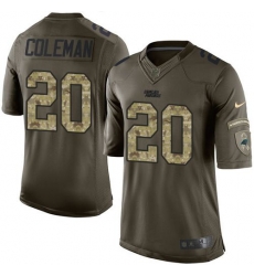 Nike Panthers #20 Kurt Coleman Green Youth Stitched NFL Limited Salute to Service Jersey