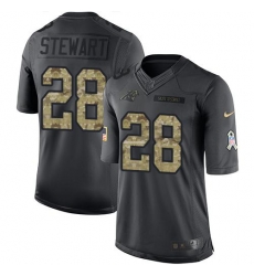 Nike Panthers #28 Jonathan Stewart Black Youth Stitched NFL Limited 2016 Salute to Service Jersey