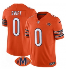 Men Chicago Bears 0 D 27Andre Swift Orange 2025 F U S E  With VMH Patch Vapor Untouchable Limited Stitched Football Jersey