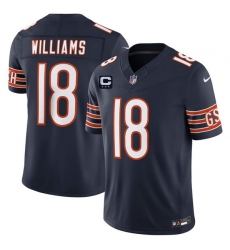 Men Chicago Bears  18 Caleb Williams Navy 2026 F U S E  With 3 star C Patch Vapor Untouchable Limited Stitched Football Jersey
