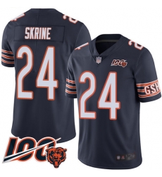 Men Chicago Bears 24 Buster Skrine Navy Blue Team Color 100th Season Limited Football Jersey