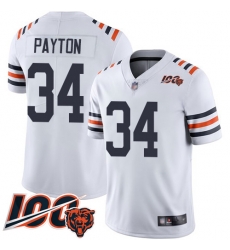 Men Chicago Bears 34 Walter Payton White 100th Season Limited Football Jersey