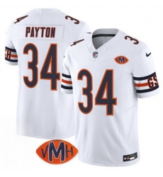 Men Chicago Bears 34 Walter Payton White 2025 F U S E  With VMH Patch Vapor Untouchable Limited Stitched Football Jersey