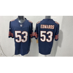 Men Chicago Bears  53 T J  Edwards Navy 2026 F U S E  Vapor Untouchable Limited Stitched Football Jersey
