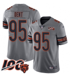 Men Chicago Bears 95 Richard Dent Limited Silver Inverted Legend 100th Season Football Jersey