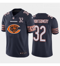 Nike Bears 32 David Montgomery Navy Team Big Logo Number Vapor Untouchable Limited Jersey