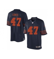 Nike Chicago Bears 47 Chris Conte Blue Limited Orange Number NFL Jersey