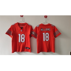 Youth Chicago Bears 18 Caleb Williams Orange 2024 Draft F U S E Vapor Stitched Football Jersey