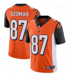 Bengals 87 C J  Uzomah Orange Alternate Men Stitched Football Vapor Untouchable Limited Jersey