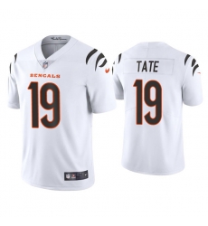 Men Cincinnati Bengals 19 Auden Tate 2021 White Vapor Untouchable Limited Stitched Jersey